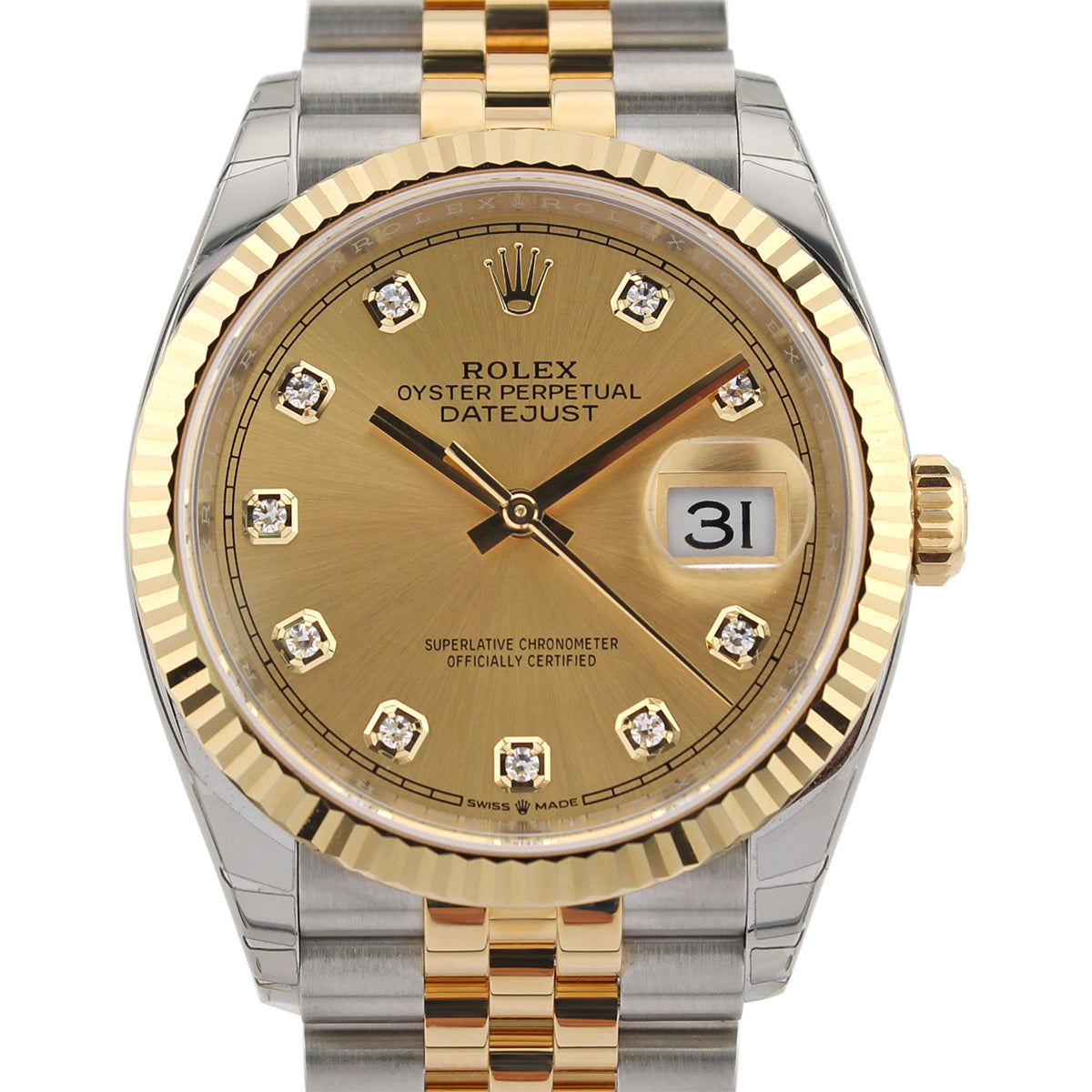 Datejust 36 126233 (Champagne Diamond Dial)