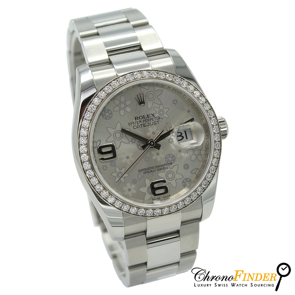 Datejust 36 116244 (Silver Floral Dial) — 3