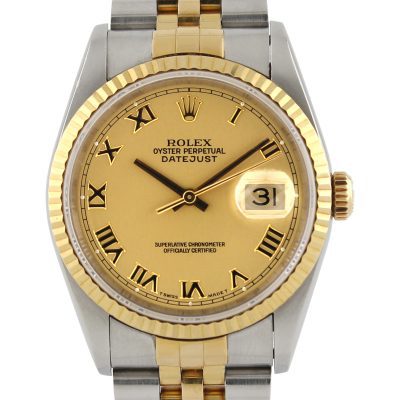Rolex Datejust 36 16233 Champagne Roman Numeral Dial